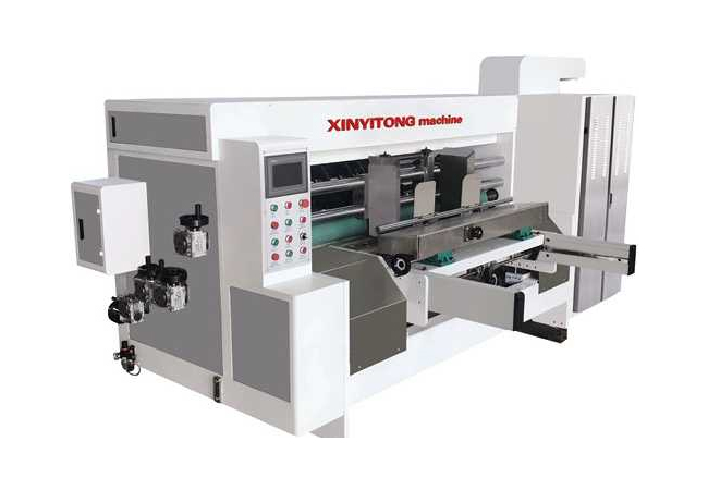 Automatic line pressing and slotting machine